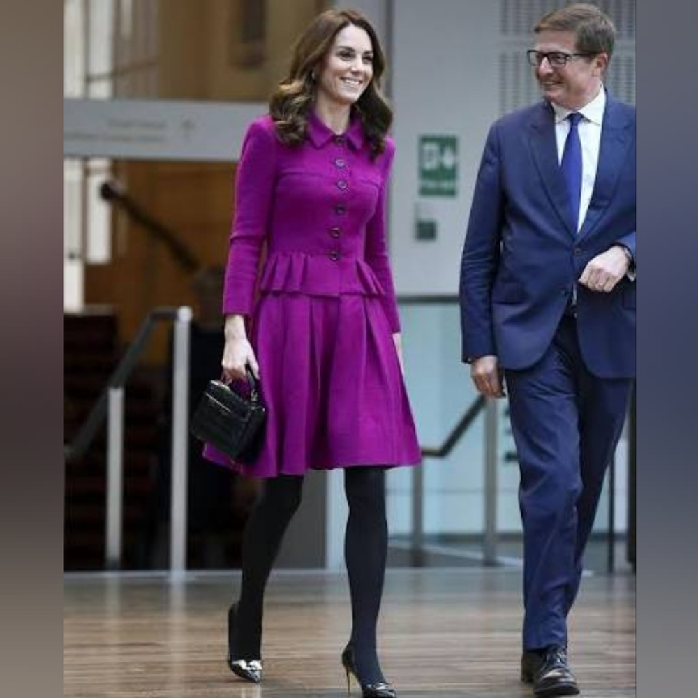 □$5,200 OSCAR DE LA RENTA PURPLE ICONIC SOFT WOOL JACKET SKIRT SUIT US 12 - Picture 11 of 14